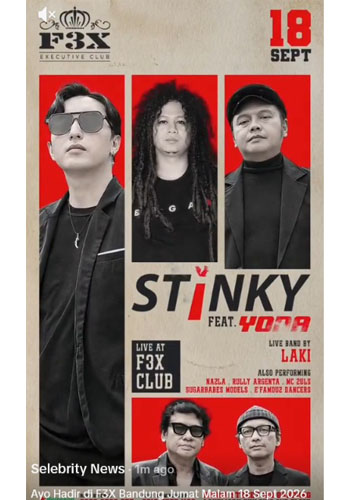 Info Terkini: Grup Band Stinky Siap Guncang Panggung F3X Club Bandung Jumat Malam Ini